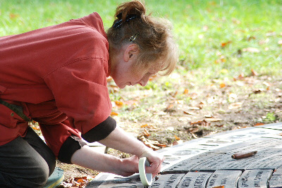 volunteer working on spiral